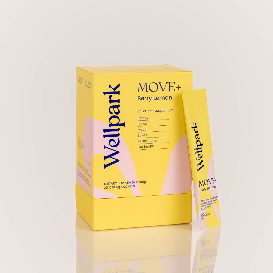 Wellpark MOVE+ Berry Lemon box and sachet