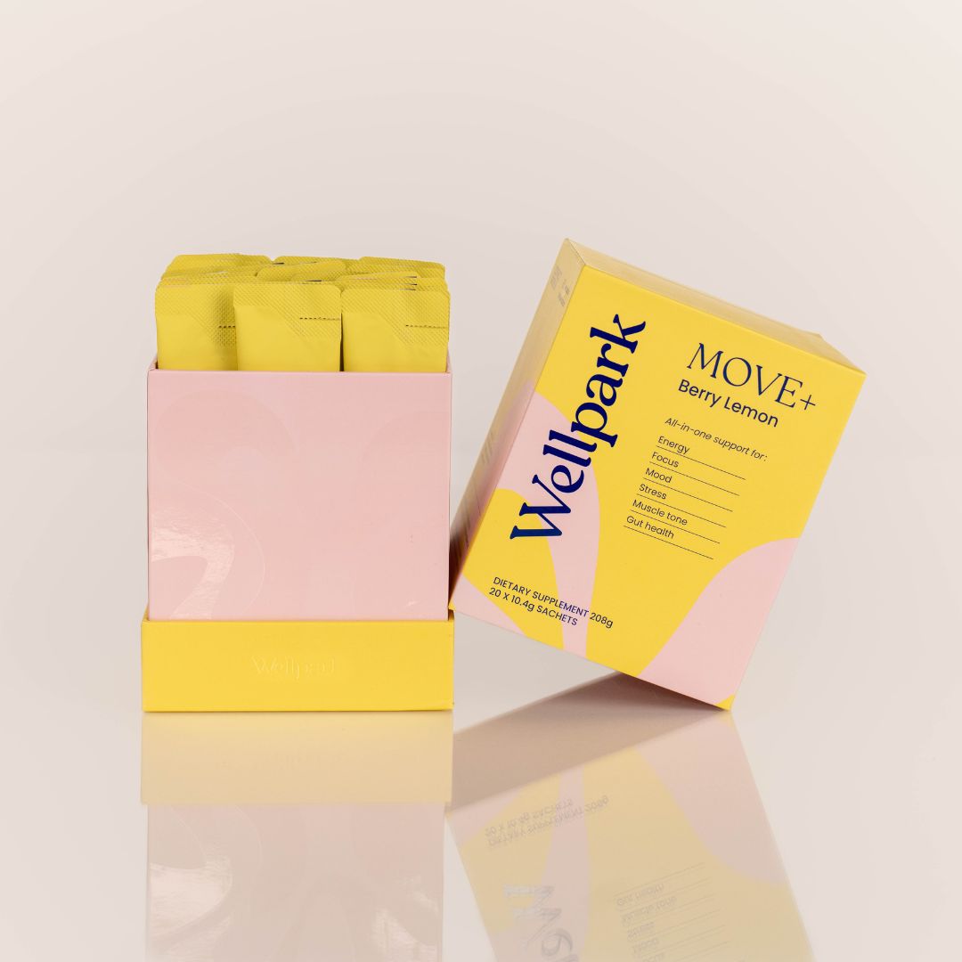 Wellpark MOVE+ Berry Lemon box with lid off  