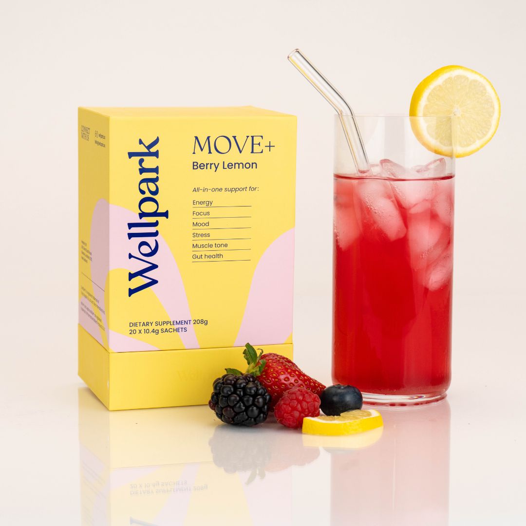 Wellpark MOVE+ Berry Lemon box with glass
