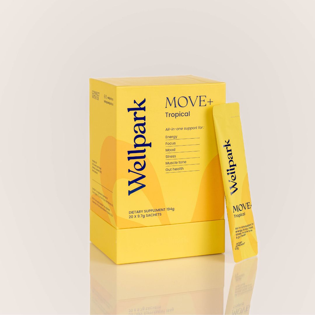Wellpark MOVE+ Tropical box and sachet